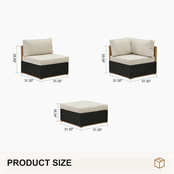 dimension image slide 11 of 14, PURPLE LEAF GLFSF Black sofa with white seat Outdoor Couch for Yard Porch Deck Patio Conversation Sets