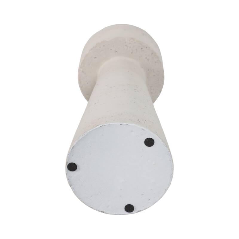 Pottery Taper Holder Cylindrical Top and Conical Base Design - White