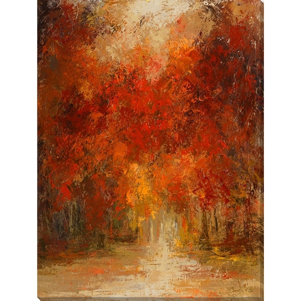 Red and Orange Rectangular Canvas Wall Art Decor 28" x 21" - N/A