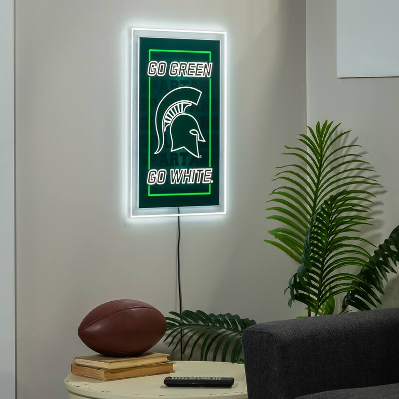 Michigan State University LED Lighted Sign - Cream