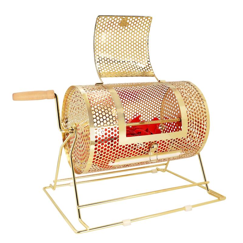 GSE™ Small Brass Raffle Ticket Drum - Holds 2,000 Tickets or 80 Ping Pong Raffle Balls