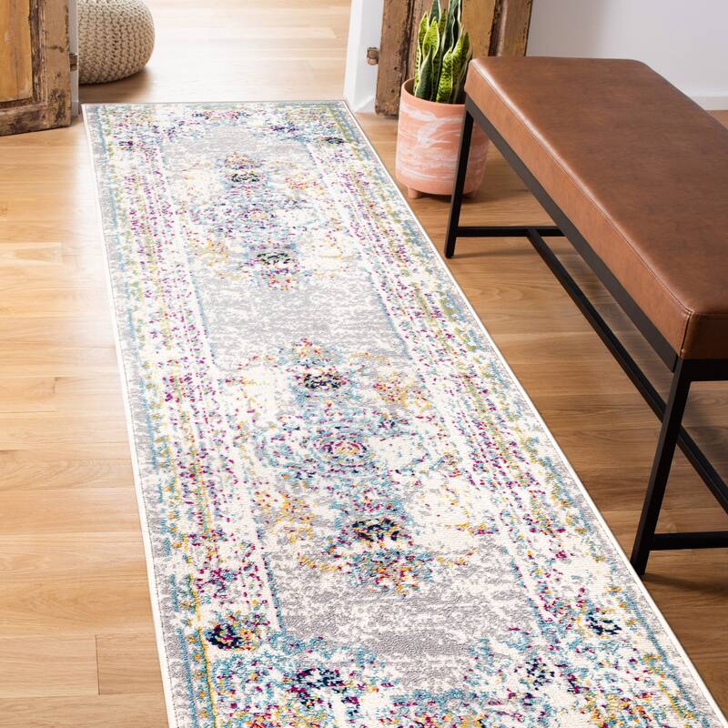 World Rug Gallery Boho Abstract Vintage Oriental Area Rug
