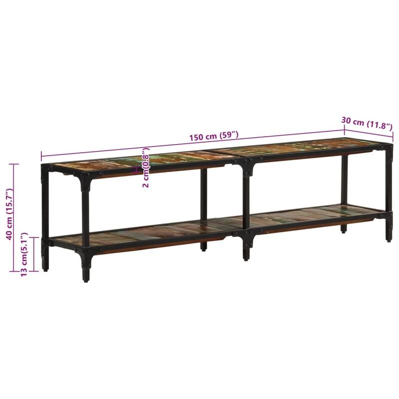 vidaXL TV Stand 59.1"x11.8"x16.1" Solid Wood Reclaimed - 59.1" x 11.8" x 16.1"