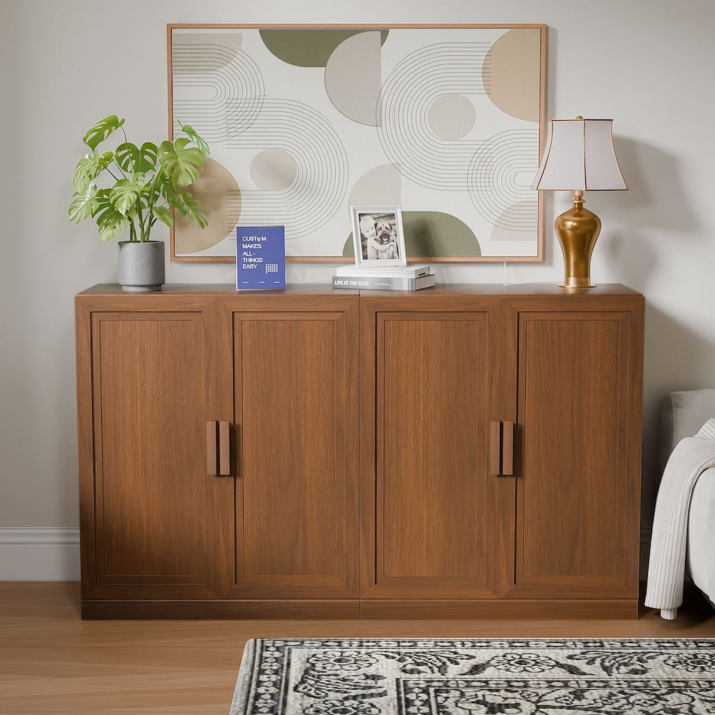 Dovelina Sideboard Buffet Storage Cabinets with Adjustable Shelves,Wooden Door - 72"Lx31"H