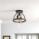 Farmhouse 3-Light Openwork Metal Semi-Flush Mount Ceiling Light - Bed ...
