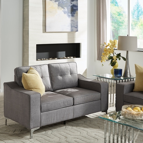 Roselle Fabric Tufted Loveseat by iNSPIRE Q Modern