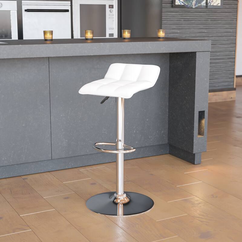 Contemporary Vinyl Adjustable Height Bar Stool - 34.5 to 43"
