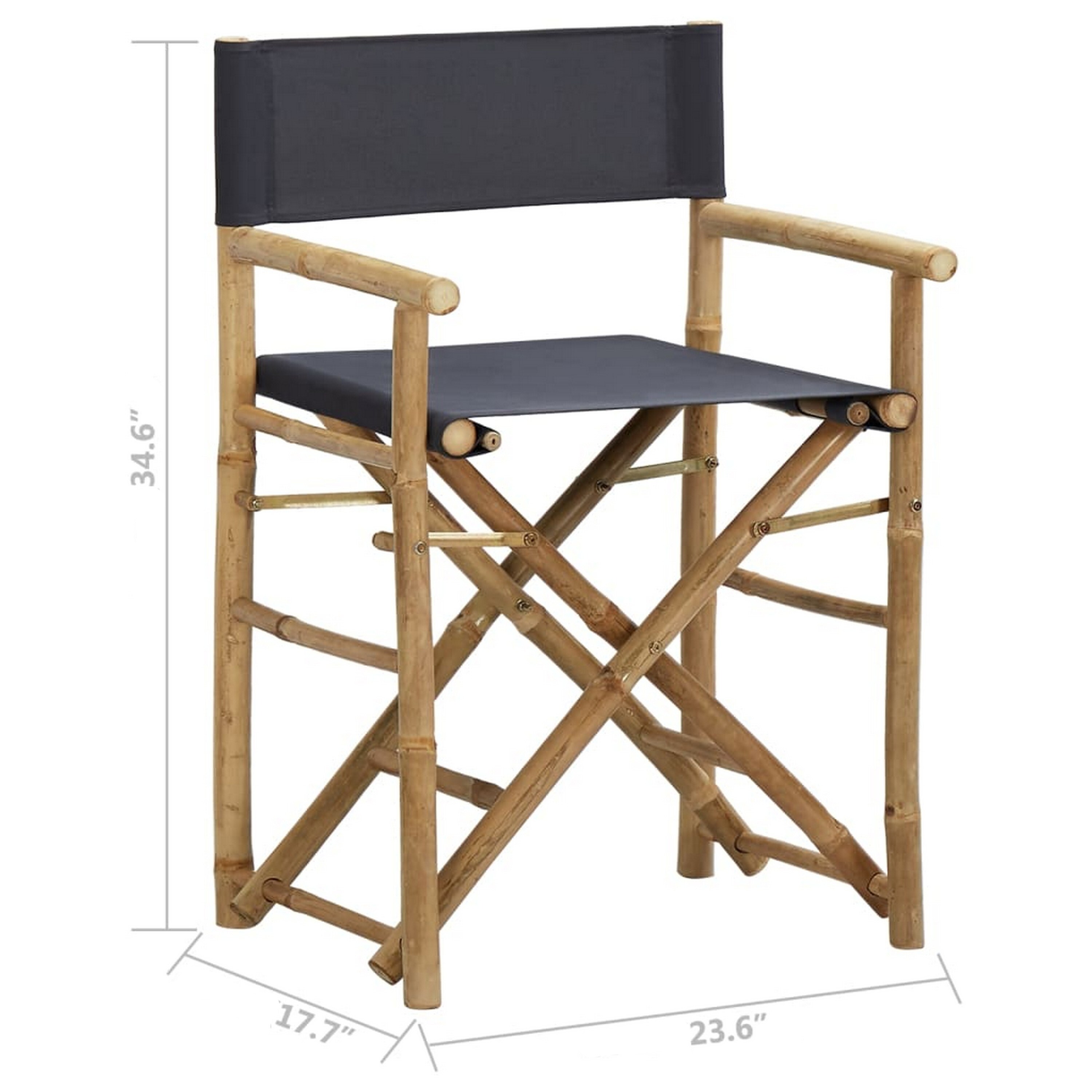 Folding Director's Chairs Set of 2, X Shape Base, Bamboo