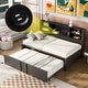 preview thumbnail 17 of 28, Metal Twin Size Daybed w/Twin Size Trundle, Storage Shelves, USB Ports