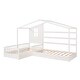 preview thumbnail 9 of 17, Wood House Bed Twin Size