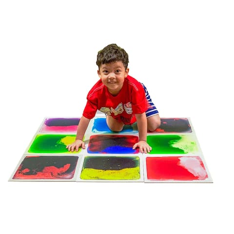 Art3d Liquid Fusion Activity Play Centers for Children, Toddler, Teens, 12" X 12" Pack of 9 Floor Tiles