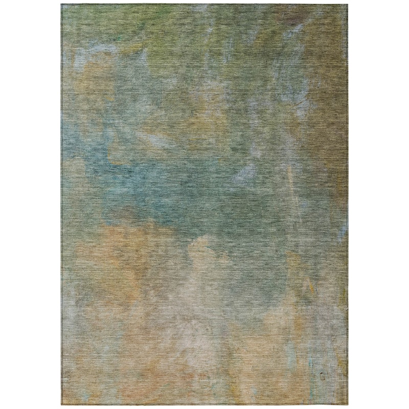 Machine Washable Indoor/ Outdoor Ombre Solid Chantille Rug