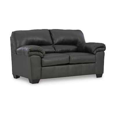Limu Loveseat, 69 Inch, Soft Pillow Top Arms, Rich Gray Faux Leather
