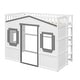 preview thumbnail 18 of 112, Solid Wood House Loft Bed with Window Design and Ladder, Twin/Full Size Playhouse Bed Loft Bed Frame with Guardrail for Kids