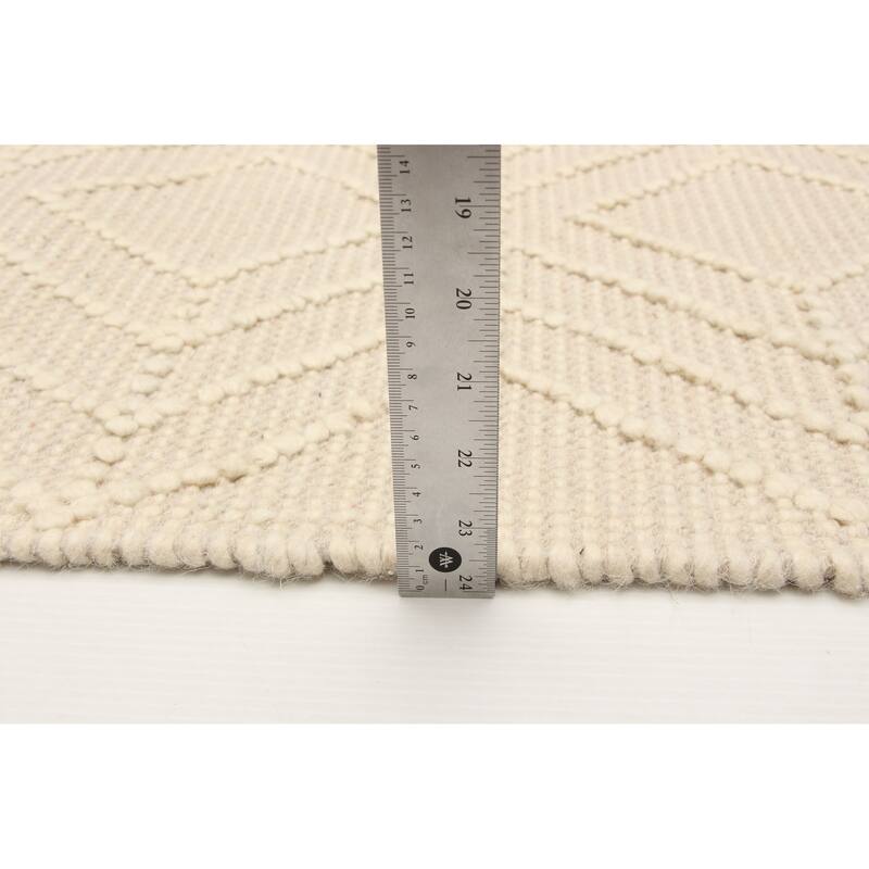 ECARPETGALLERY Braid weave Sienna Cream Wool Rug - 5'2 x 7'8