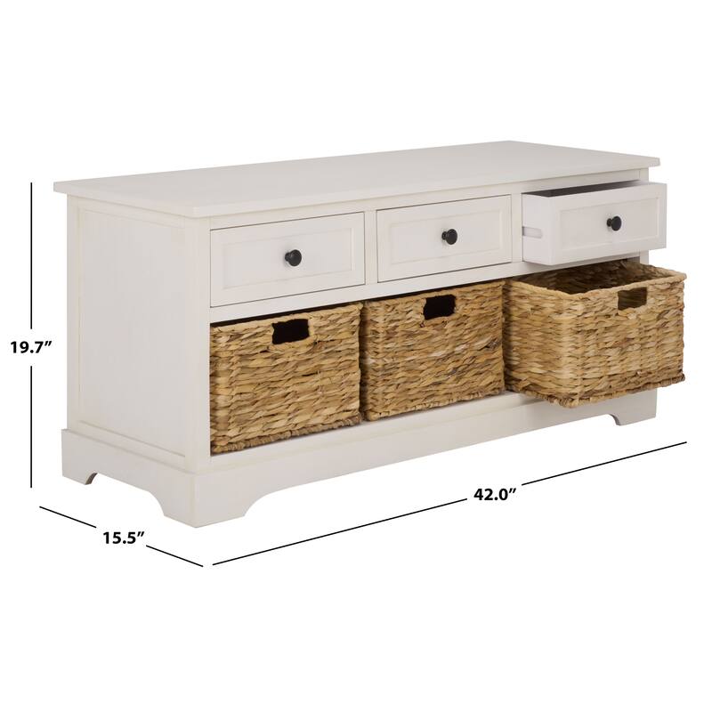 SAFAVIEH Ara Grey 3-Drawer Storage Unit - 42.1" x 15.4" x 19.7" - 42"W x 15"D x 20"H