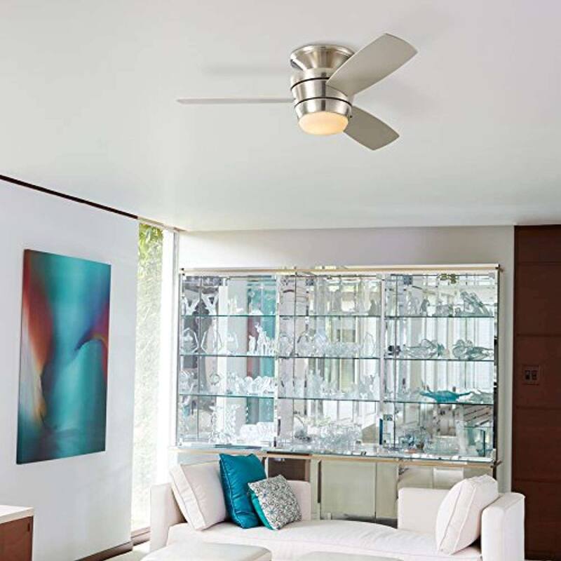Harbor Breeze Mazon Brushed Nickel Flush Mount Indoor Ceiling Fan
