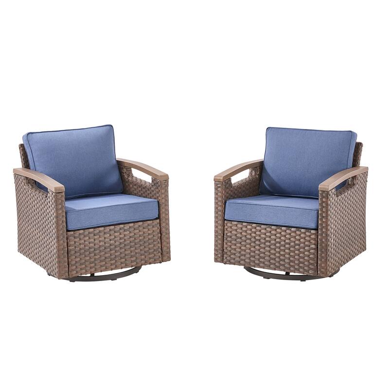 Pocassy Outdoor Brown Wicker Funitre with Cushion Set