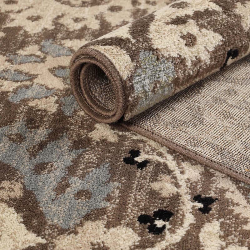 Superior Augusta Vintage Floral Damask Indoor Runner or Area Rug