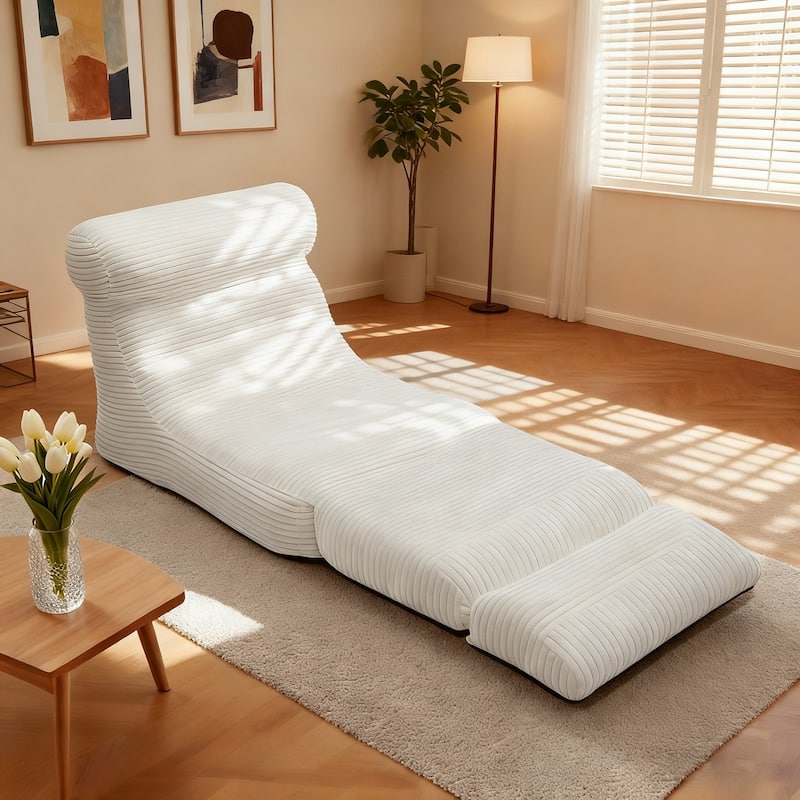 Folding Sofa Bed, Convertible Sleeper Chair, Foldable Mattress, Portable Fold Out Chair Bed Comfy Floor Sofa Lounge - White