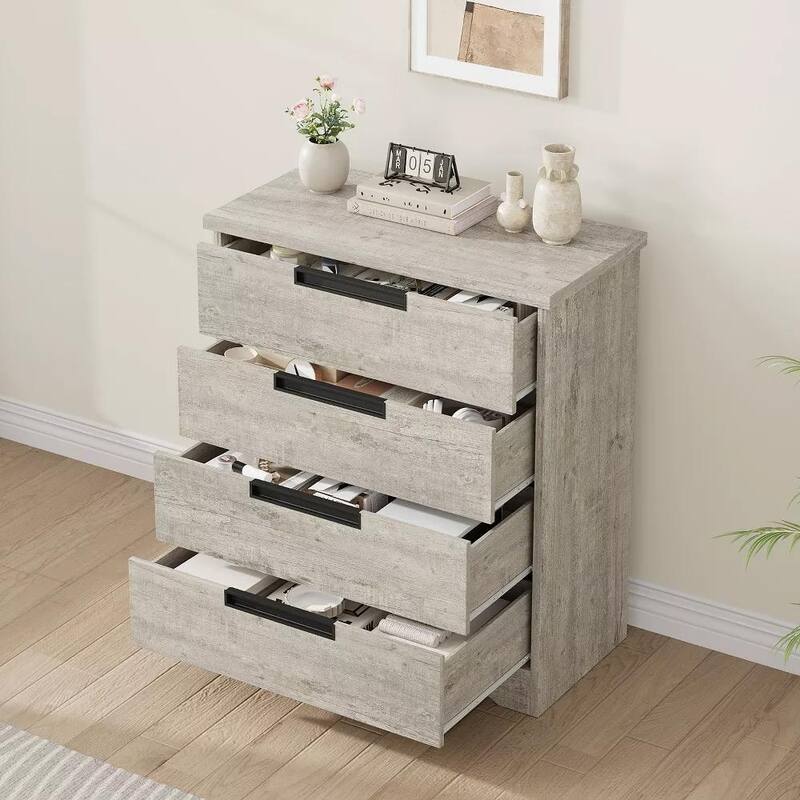 4/5 Drawer Dresser for Bedroom,Wooden Dresser Chest of Drawers with Embedded Handles