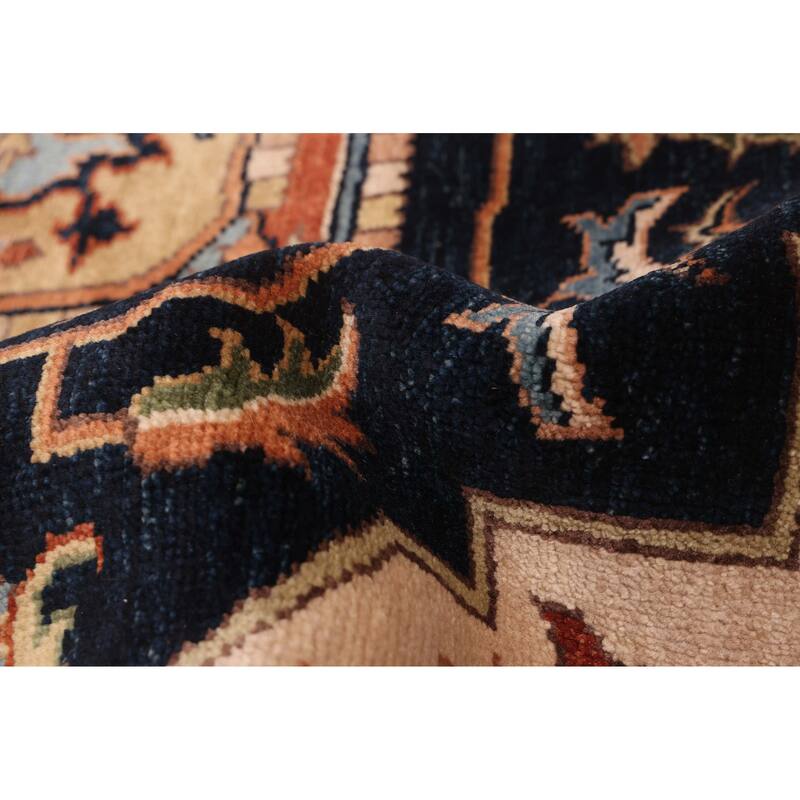 ECARPETGALLERY Hand-knotted Jules Sultane Dark Navy Wool Rug - 9'10 x 13'10