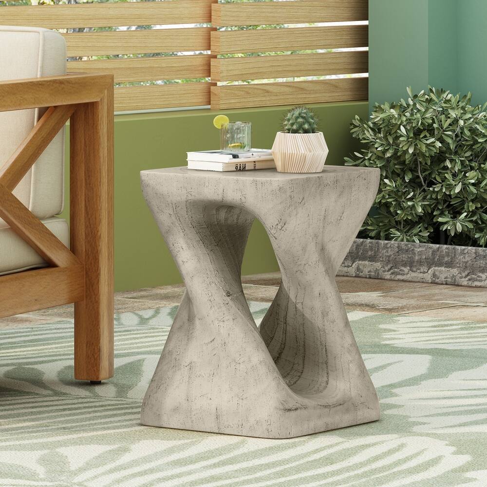 Christopher Knight Home - Aurelian Quenby MGO Twist End Table with Wood-Grain Texture