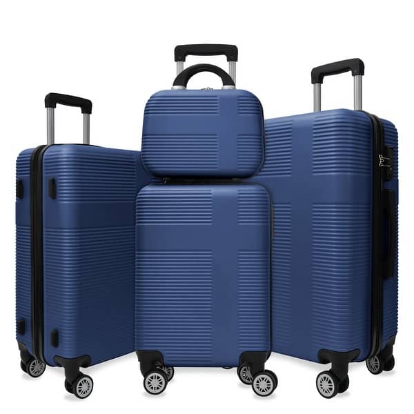 4-Piece Travel Luggage Set with Hardshell, TSA Lock, and 360