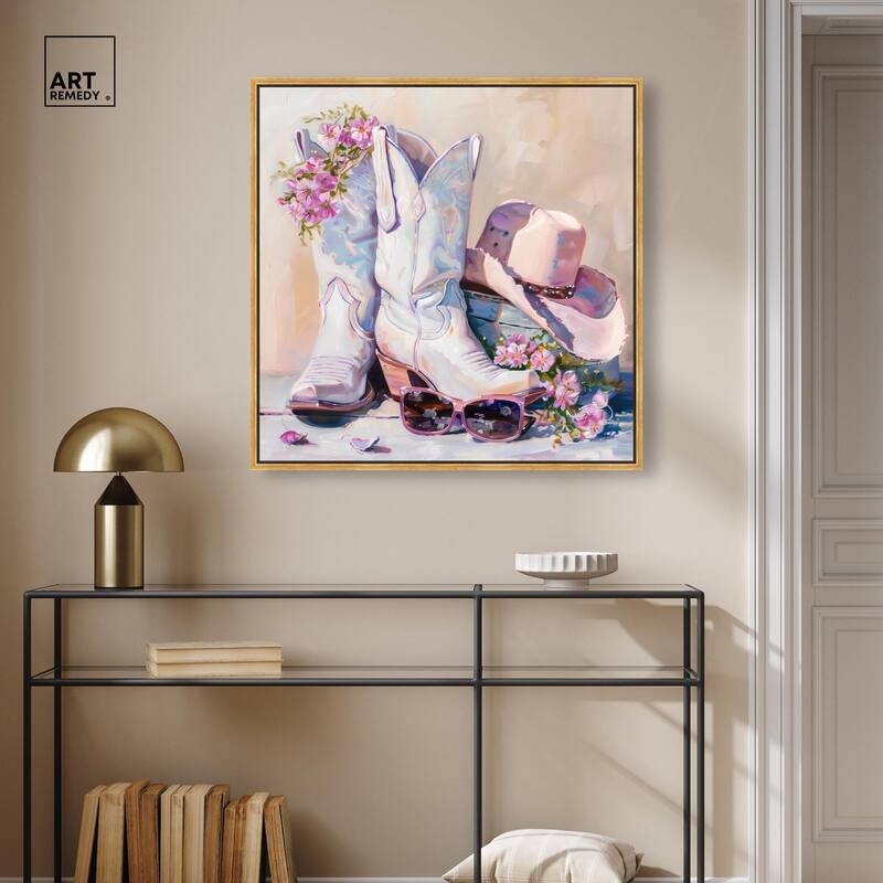 Spring Pink Cowboy Necessities Canvas by Art Remedy