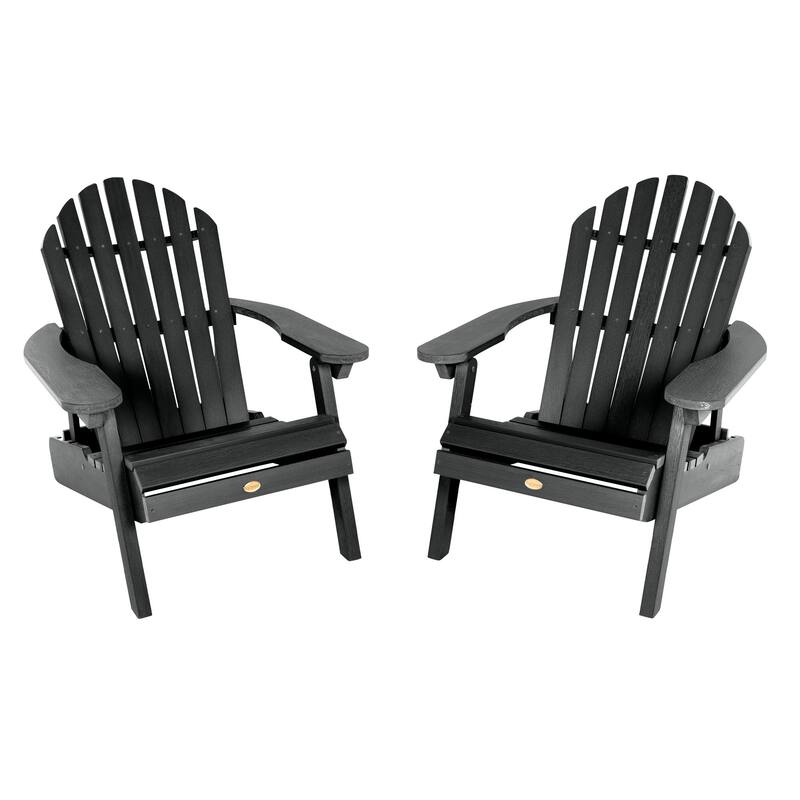 Highwood Hamilton Reclining Adirondack Chairs (Set of 2) - Black