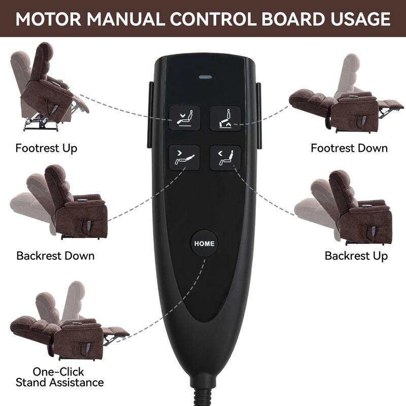 Chenille Dual Motor Infinite Power Lift Recliner Chair with Power-Remote, Heat Massage and Heavy Duty Motion Mechanism