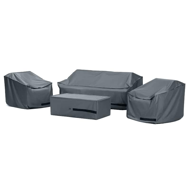 Kooper 4 Piece Polyester Outdoor Patio Club Chair Deluxe Furniture Cover - Grey
