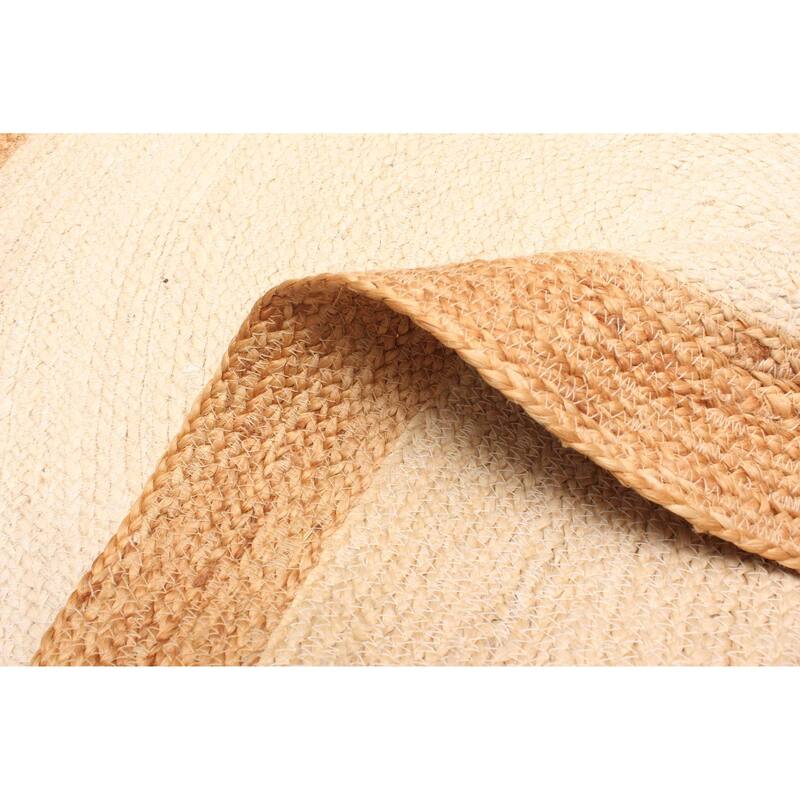 ECARPETGALLERY Braided Weave Palas Denizli Cream Jute Rug - 3'11 x 3'11