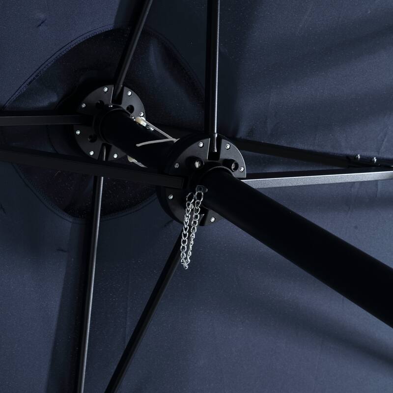 14.86 ft. Steel Market Outdoor Patio Umbrella with 12 Ribs, Crank Open/Close System, Double Sided Umbrella
