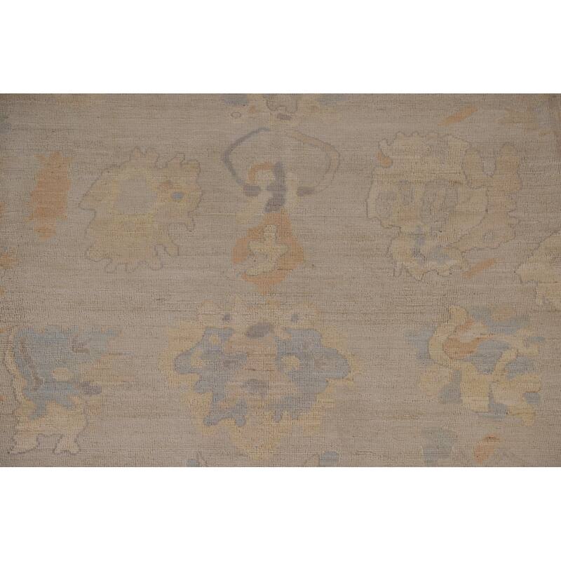 Vegetable Dye Oushak Oriental Area Rug Handmade Wool Carpet - 9'3"x 11'10"