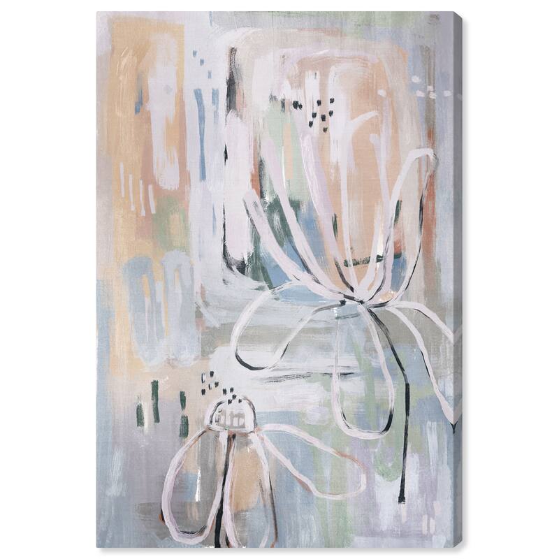 Wynwood Studio Canvas Abstract Floral Pastel Shower Gray and Modern & Contemporary Wall Art Canvas Print