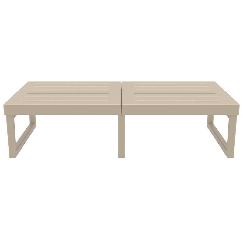 51" Taupe Brown Patio Rectangular Lounge Coffee Table