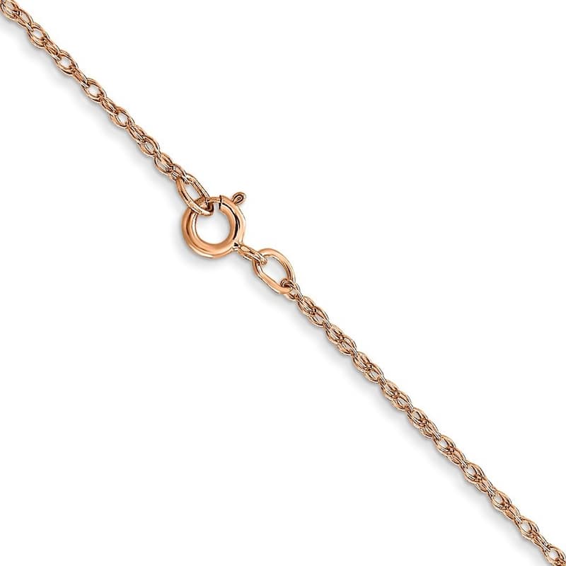 Curata 10k Rose Gold .7 mm Carded Cable Rope Chain Necklace (Spring Ring)