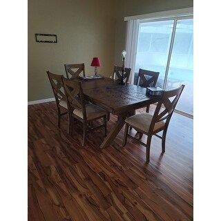 Roundhill furniture karven solid wood dining hotsell set with table chairs and