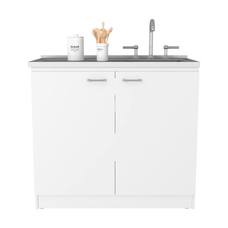 39-Inch Practical Kitchen Sink Cabinet, FSC Certified and TSCA Compliant - 20.5in L