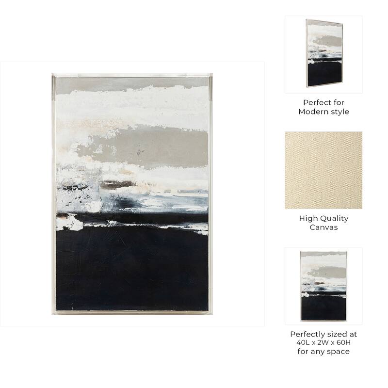 Canvas Wall Art Wood Frame Abstract Texture Vertical Decor - 60" Multi