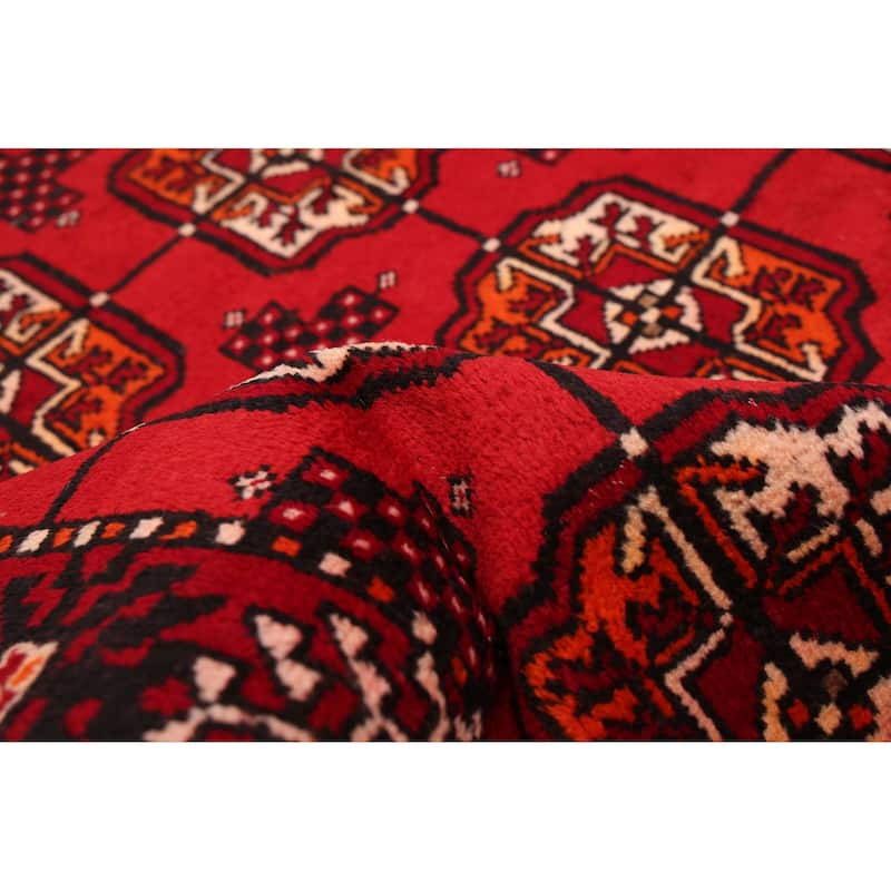 ECARPETGALLERY Hand-knotted Teimani Red Wool Rug - 4'2 x 6'4