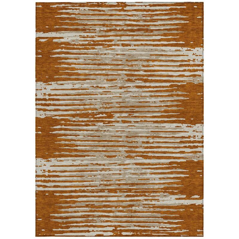 HomeRoots Striped Transitional Rectangle Outdoor Rug