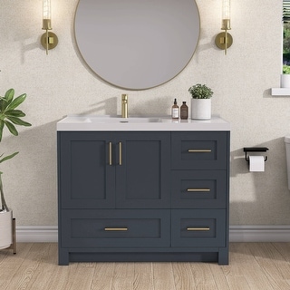 Solid Wood 42" Single Bathroom Vanity Base Only