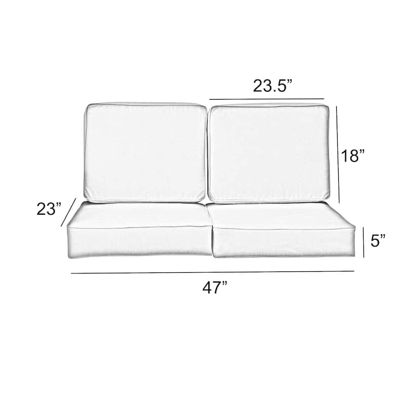 Coral Corded Indoor/ Outdoor Deep Seating Loveseat Cushion Set - 23.5 in x 23 in