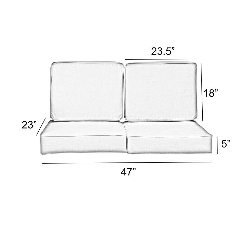 Sorra Home Pensacola Multi Outdoor/Indoor Deep Seating Loveseat Cushion Set 22.5in x 22.5in x 5in