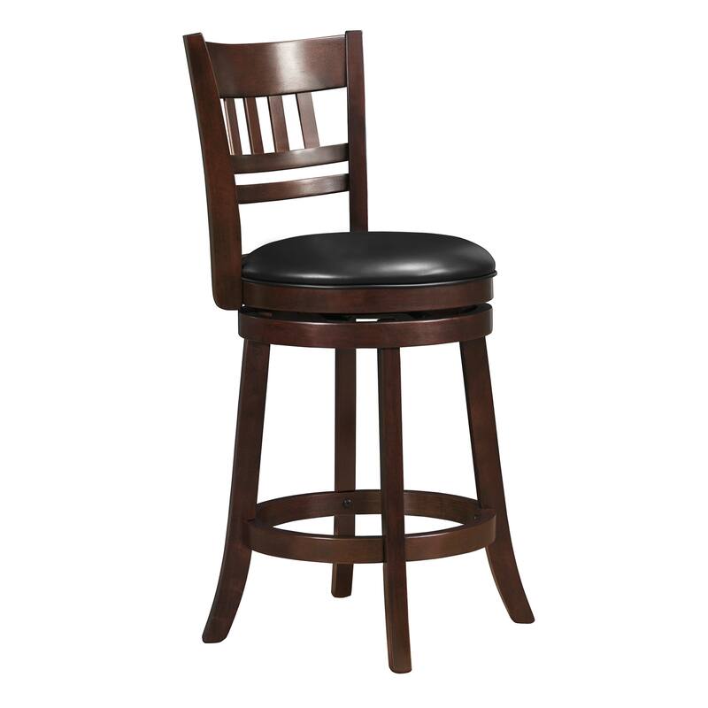Verona Swivel High Back Counter Height Stool by iNSPIRE Q Classic - Cherry-Lattice Back