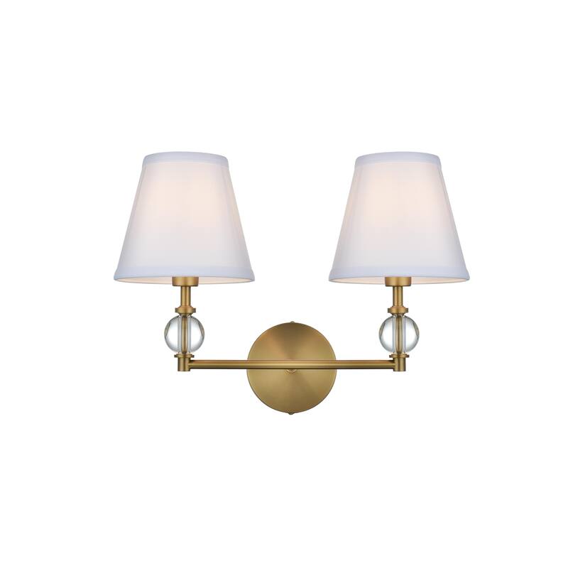 Bella 2-light Bath Sconce with White Fabric Shade