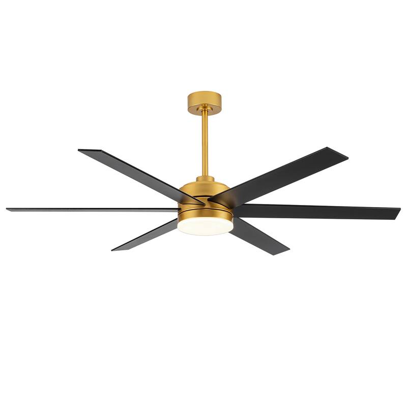 65-in Black Color-changing Integrated LED Indoor Ceiling Fan with Light and Remote (6-Blade)
