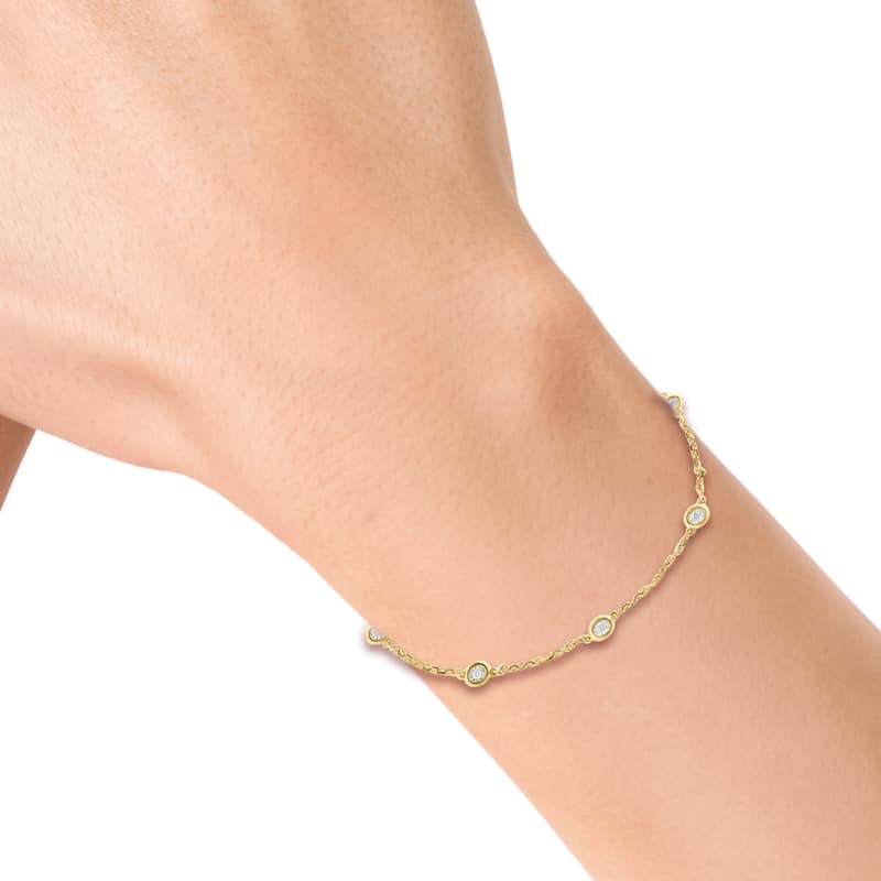 EFFY Gold over Silver Diamond Station Bracelet